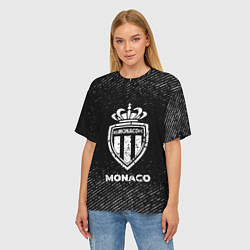 Футболка оверсайз женская Monaco с потертостями на темном фоне, цвет: 3D-принт — фото 2