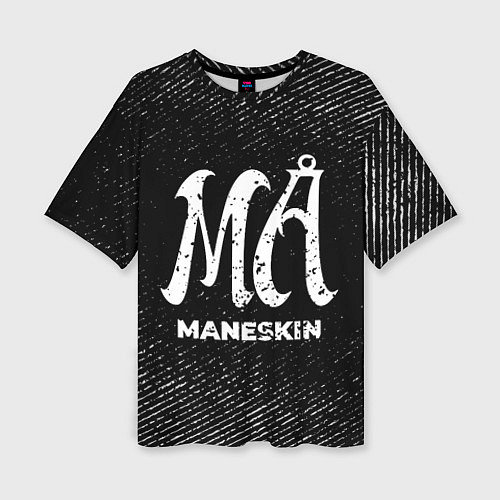 Женская футболка оверсайз Maneskin с потертостями на темном фоне / 3D-принт – фото 1