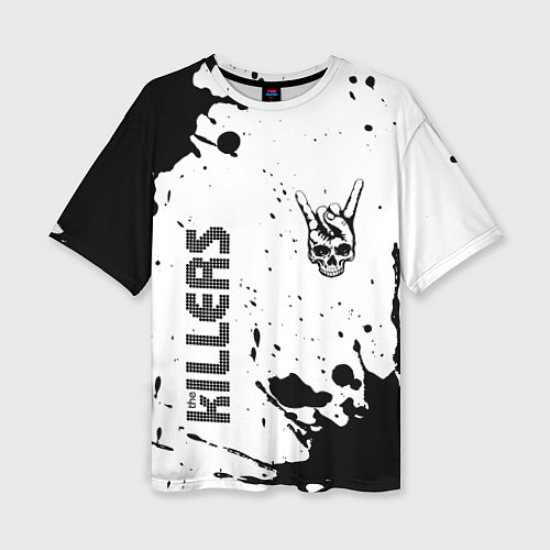 Женская футболка оверсайз The Killers и рок символ на светлом фоне / 3D-принт – фото 1