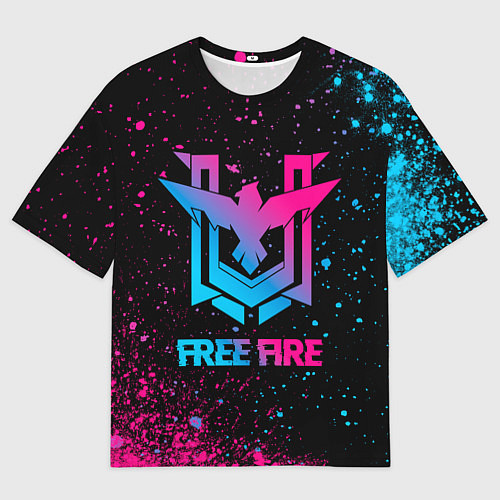 Женская футболка оверсайз Free Fire - neon gradient / 3D-принт – фото 1
