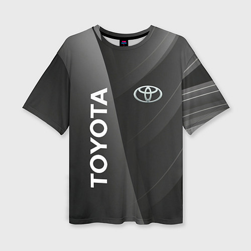 Женская футболка оверсайз Toyota - серая абстракция / 3D-принт – фото 1