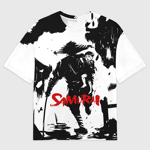 Женская футболка оверсайз Самурай С Ребёнком / 3D-принт – фото 1