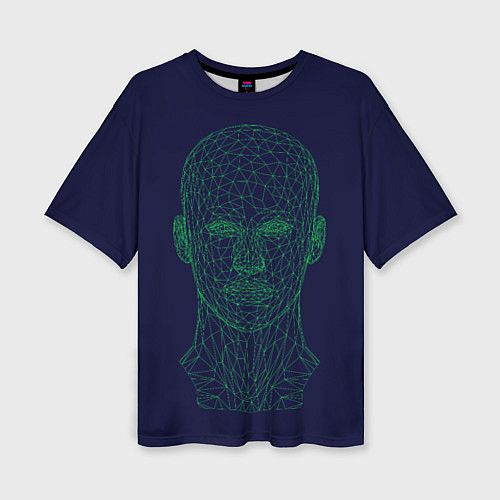 Женская футболка оверсайз Объёмный каркас человека - геометрия / 3D-принт – фото 1