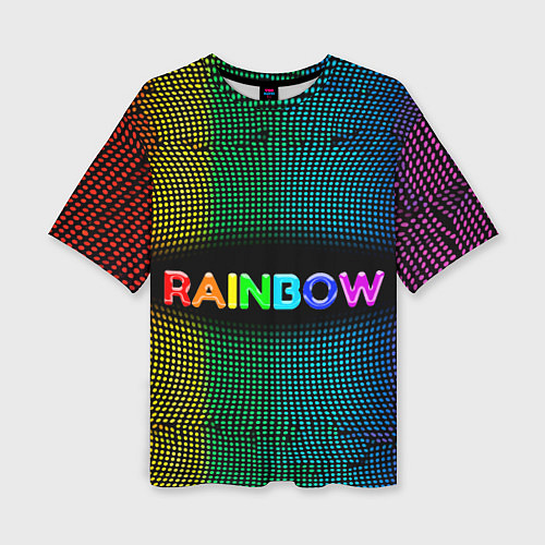 Женская футболка оверсайз Радужные точки - Rainbow / 3D-принт – фото 1