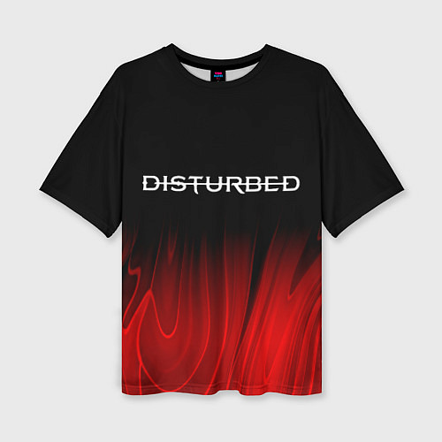 Женская футболка оверсайз Disturbed red plasma / 3D-принт – фото 1