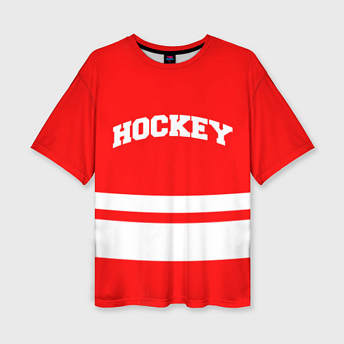 Женская футболка оверсайз Hockey - две волосы / 3D-принт – фото 1