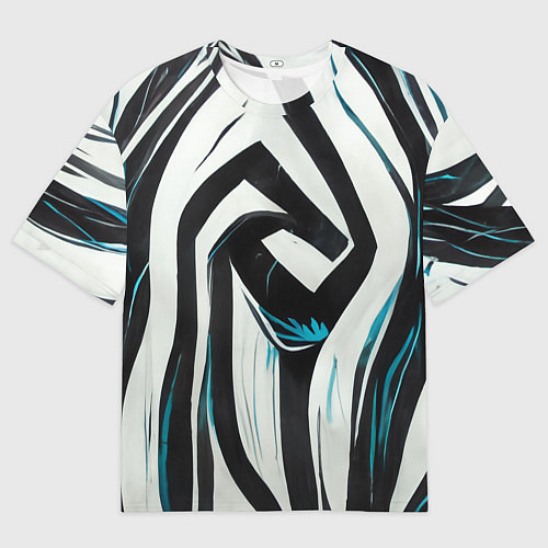 Женская футболка оверсайз Цифровой окрас зебры / 3D-принт – фото 1