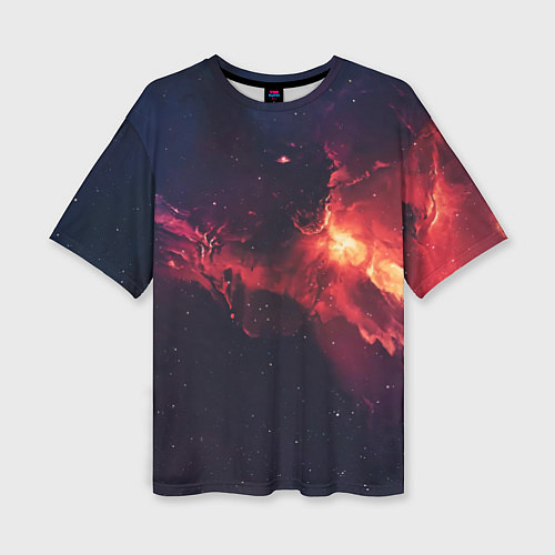 Женская футболка оверсайз Космическое пламя / 3D-принт – фото 1