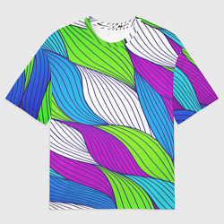 Футболка оверсайз женская Цветная ткань, цвет: 3D-принт
