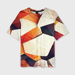 Женская футболка оверсайз Объёмная геометрическая абстракция