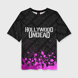 Женская футболка оверсайз Hollywood Undead rock legends: символ сверху