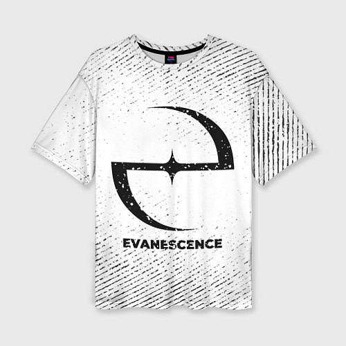 Женская футболка оверсайз Evanescence с потертостями на светлом фоне / 3D-принт – фото 1