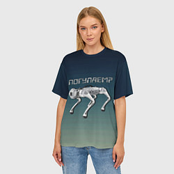 Футболка оверсайз женская Собака робот, цвет: 3D-принт — фото 2