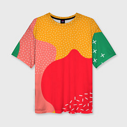 Женская футболка оверсайз Разноцветные кляксы