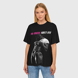 Футболка оверсайз женская NO PRESS SHYT FIT, цвет: 3D-принт — фото 2