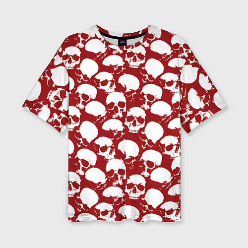 Женская футболка оверсайз Череп и кровь / 3D-принт – фото 1