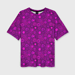 Женская футболка оверсайз Абстрактный неоновый узор Фуксия