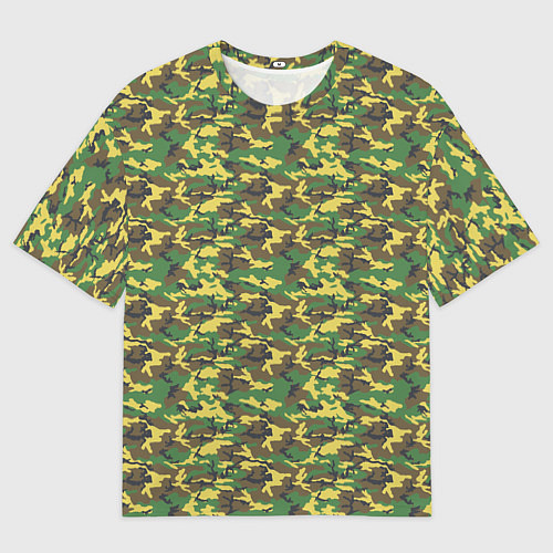 Женская футболка оверсайз Камуфляж Дубок ВСР-93 мелкий / 3D-принт – фото 1