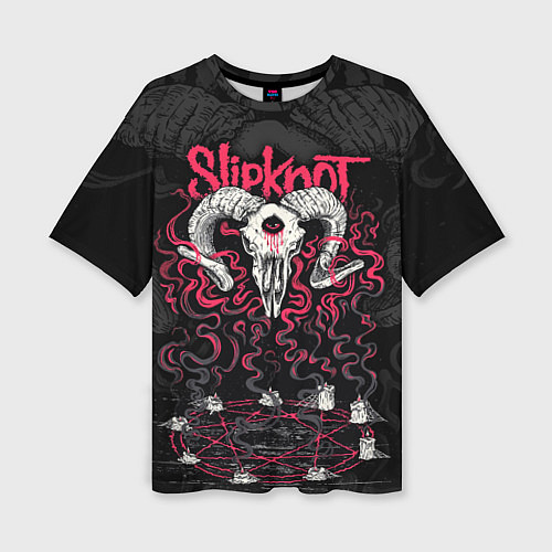 Женская футболка оверсайз Slipknot - goat skull / 3D-принт – фото 1