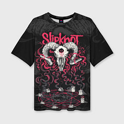Женская футболка оверсайз Slipknot - goat skull
