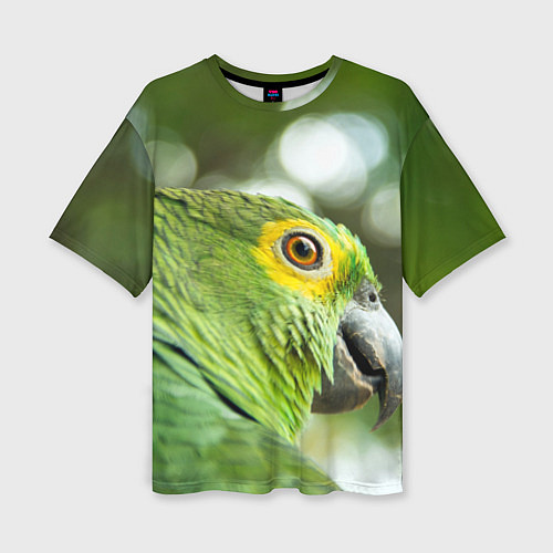 Женская футболка оверсайз Попугaй / 3D-принт – фото 1