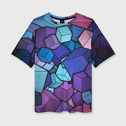 Женская футболка оверсайз Цветные кубы