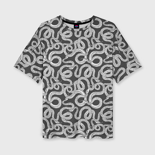 Женская футболка оверсайз Змея с языком / 3D-принт – фото 1