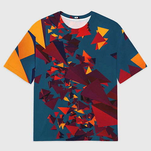 Женская футболка оверсайз Множество тетраэдров в абстракции / 3D-принт – фото 1