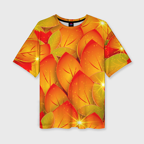 Женская футболка оверсайз Осенние желтые листья / 3D-принт – фото 1