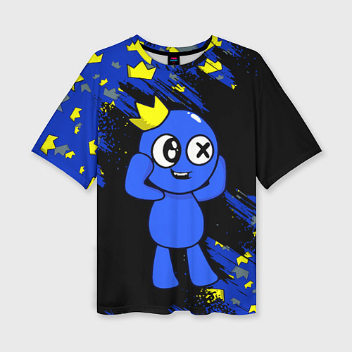 Женская футболка оверсайз Радужные друзья Синий / 3D-принт – фото 1
