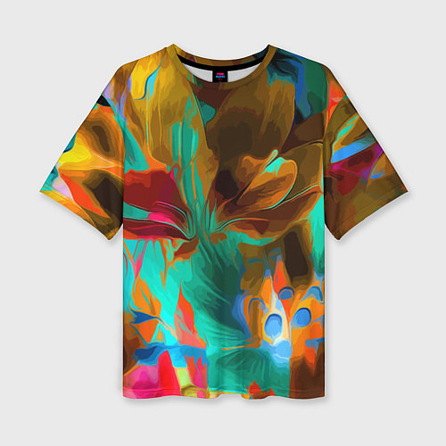 Женская футболка оверсайз Растительная абстрактная композиция / 3D-принт – фото 1