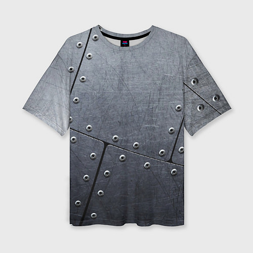 Женская футболка оверсайз Стальные пластины / 3D-принт – фото 1