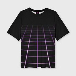 Женская футболка оверсайз Неоновая сетка - оптическая иллюзия