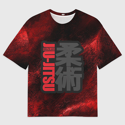 Женская футболка оверсайз Jiu-Jitsu Bazilian Black-Red / 3D-принт – фото 1