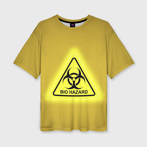 Женская футболка оверсайз Biohazard - биологическая опасность / 3D-принт – фото 1