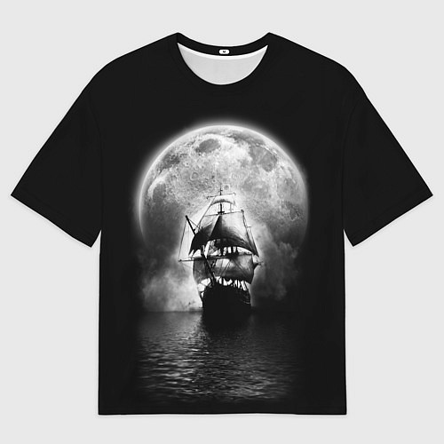 Женская футболка оверсайз Корабль в ночи / 3D-принт – фото 1