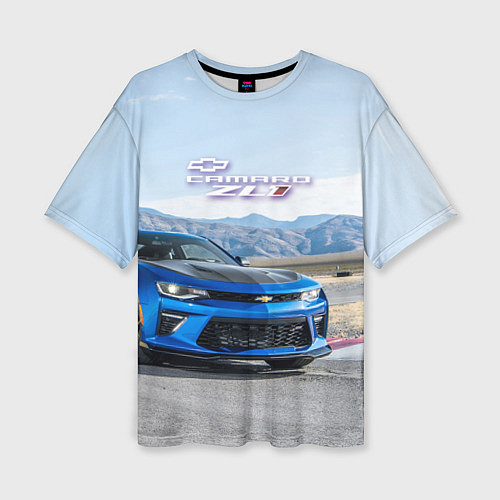 Женская футболка оверсайз Chevrolet Camaro ZL 1 - Motorsport / 3D-принт – фото 1