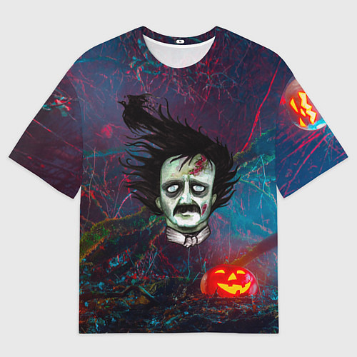 Женская футболка оверсайз Голова зомби / 3D-принт – фото 1
