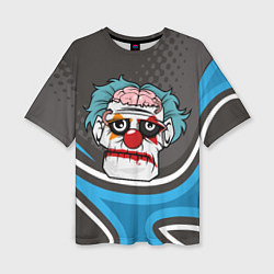 Женская футболка оверсайз Клоун - зомби