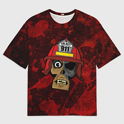 Футболка оверсайз женская Череп пожарного, цвет: 3D-принт