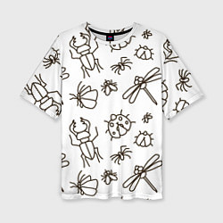 Женская футболка оверсайз Bugs pattern