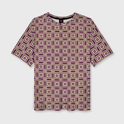 Женская футболка оверсайз Большие и маленькие фиолетовые квадраты