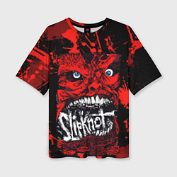 Женская футболка оверсайз Slipknot red blood