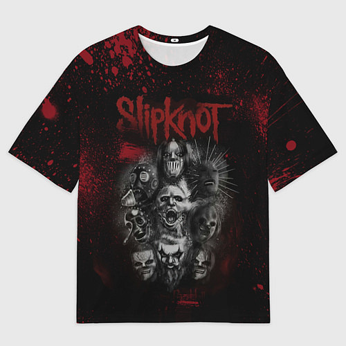 Женская футболка оверсайз Slipknot dark red / 3D-принт – фото 1