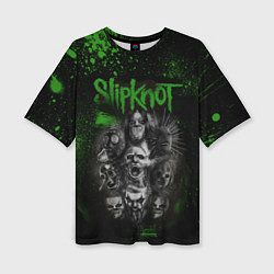 Женская футболка оверсайз Slipknot green