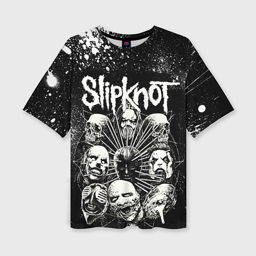 Женская футболка оверсайз Slipknot Black / 3D-принт – фото 1