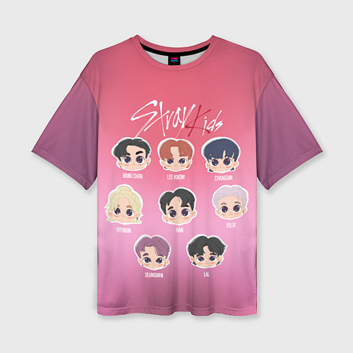 Женская футболка оверсайз Chibi Stray Kids / 3D-принт – фото 1
