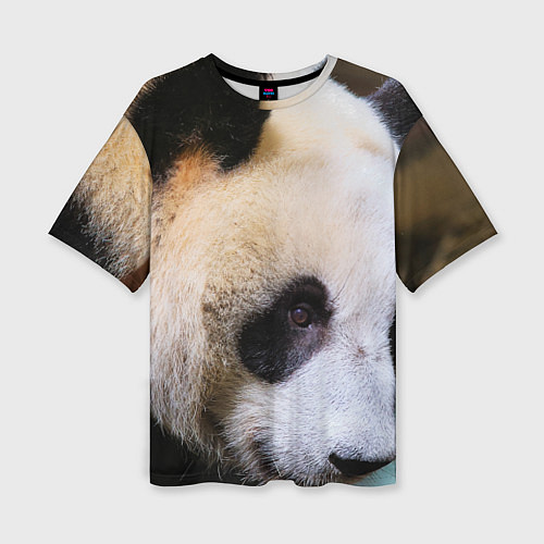 Женская футболка оверсайз Загадочная панда / 3D-принт – фото 1