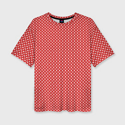 Женская футболка оверсайз Вязанное полотно - Красное
