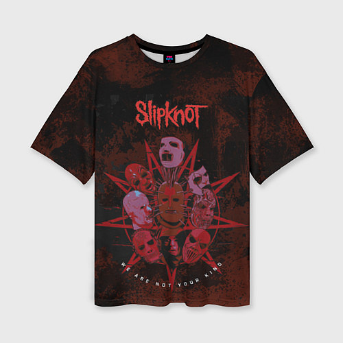 Женская футболка оверсайз Slipknot red satan / 3D-принт – фото 1
